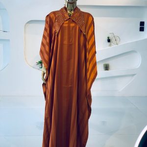 Big collar silk dress